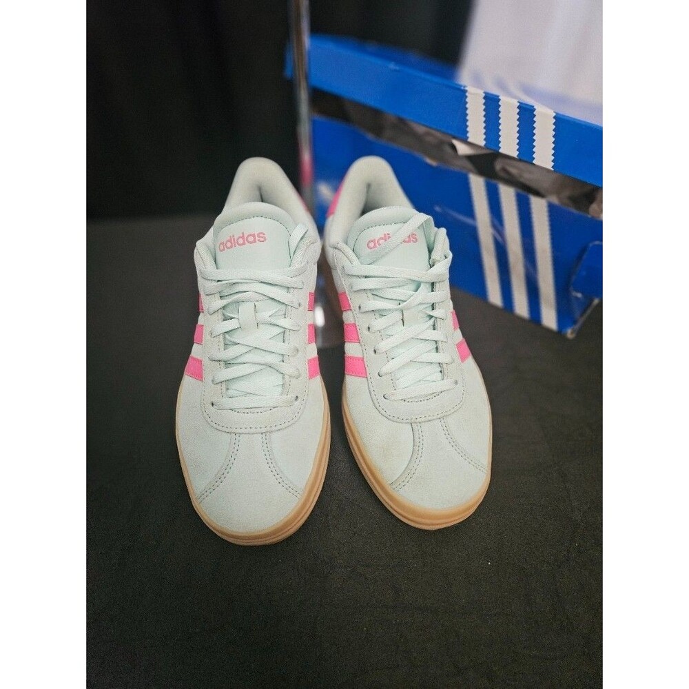 Adidas women's VL Court Bold Platform Sneakers sz 6 Halo Mint/Pulse Magenta used